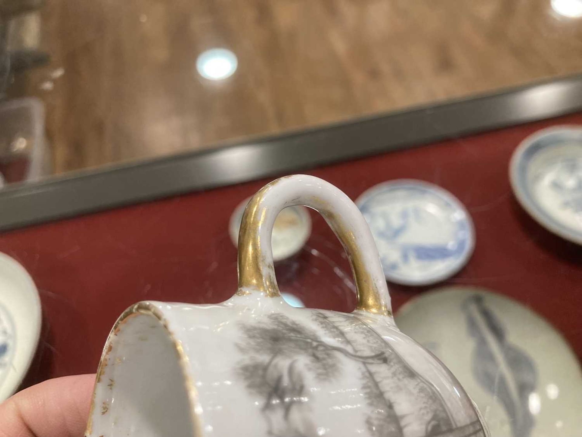 Eleven items of Chinese en-grisaille decorated porcelain including a tea bowl and matching saucer, - Image 9 of 31