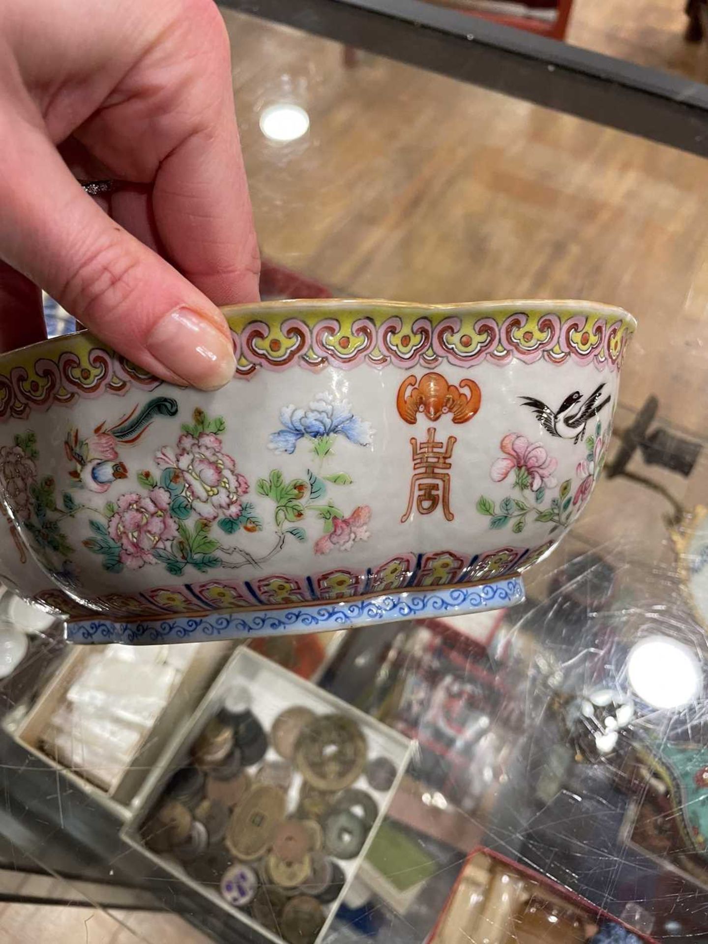 A Cantonese teapot and cover of squat form, typically decorated in coloured enamels with traditional - Image 40 of 70