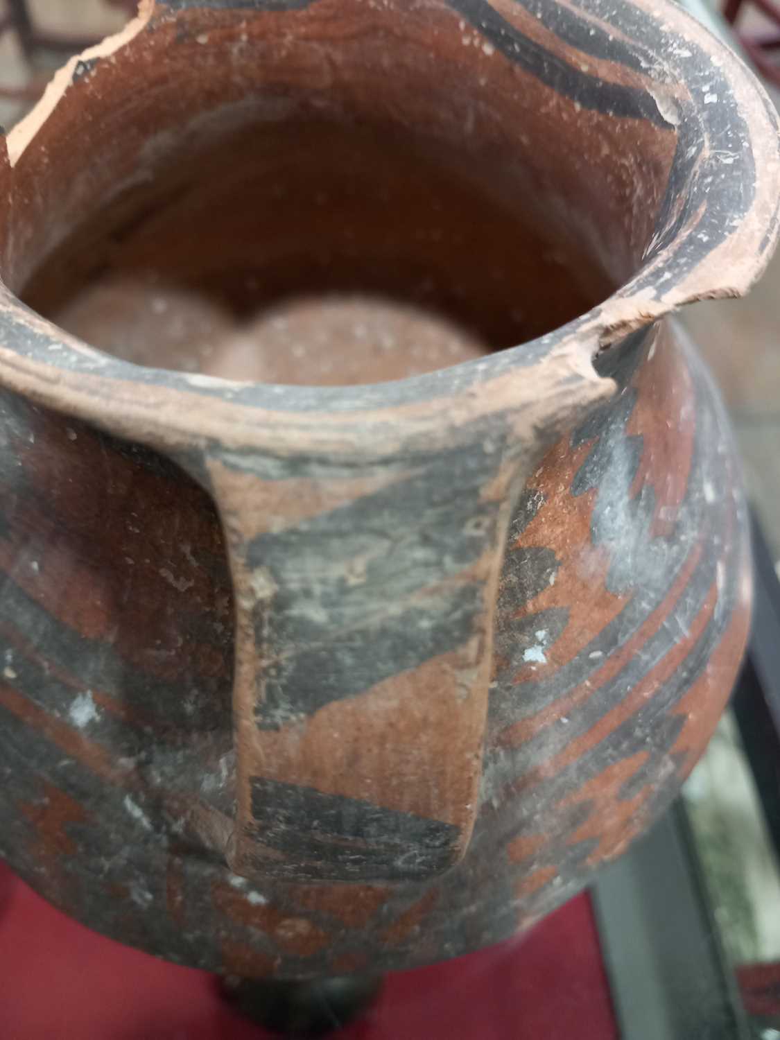 A Chinese archaic pottery two handled vase of typical form decorated in a black glaze, h. 18 cm, - Image 40 of 58