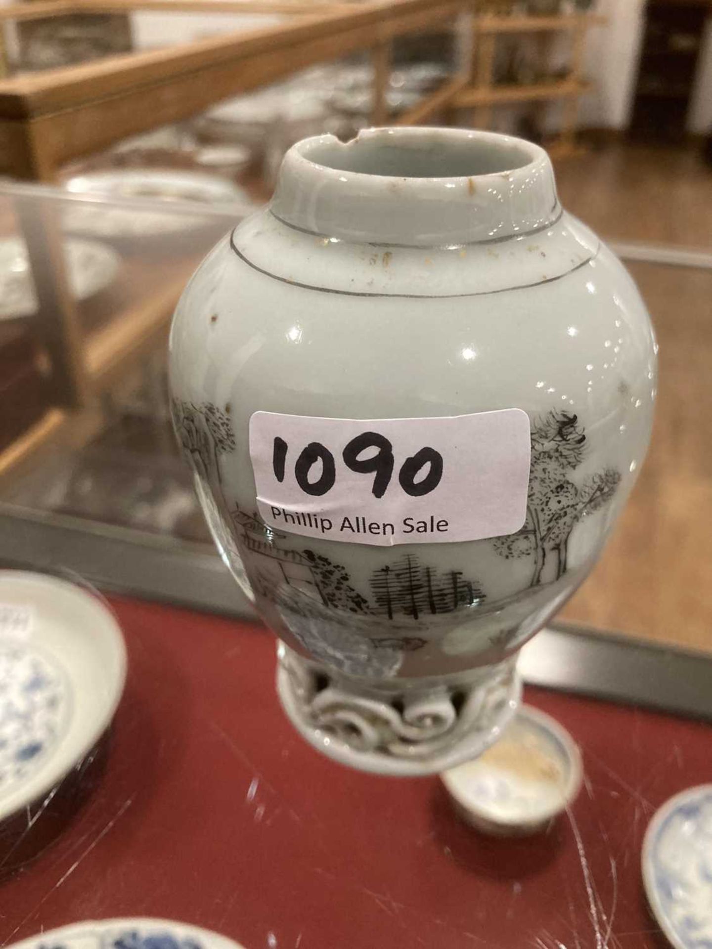 Eleven items of Chinese en-grisaille decorated porcelain including a tea bowl and matching saucer, - Image 3 of 31