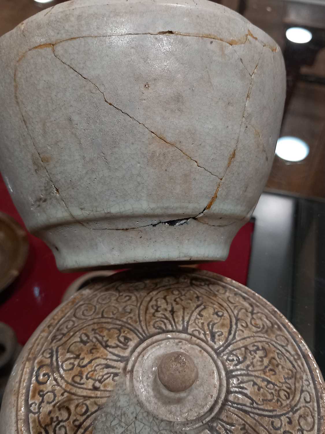 A Chinese pottery vase of baluster form with stylised dragons handles and decorated in a plain - Image 17 of 43