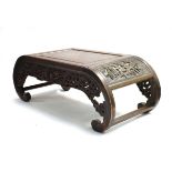 A Chinese carved hardwood low table of typical curved form, w. 100 cm, h. 35 cm, d. 43 cm *from