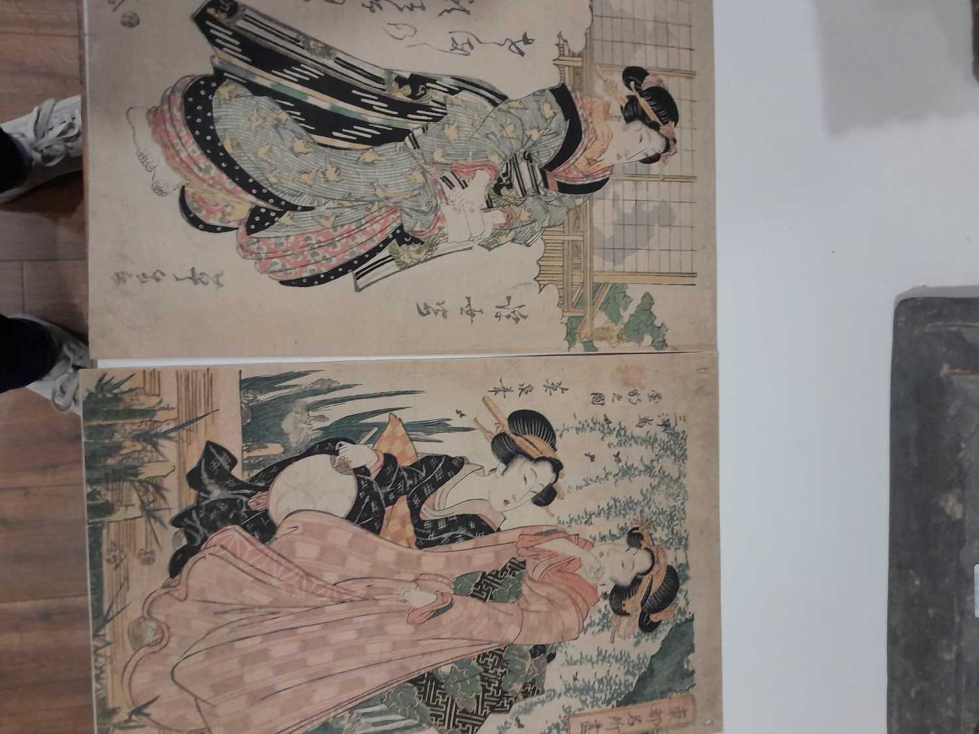 Twelve reproduction Japanese woodblock prints depicting female beauties, from the Birmingham Free - Image 7 of 12