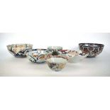 Six Japanese bowls and dishes each decorated in the imari palette, max d. 24.5 cm (6) *from the