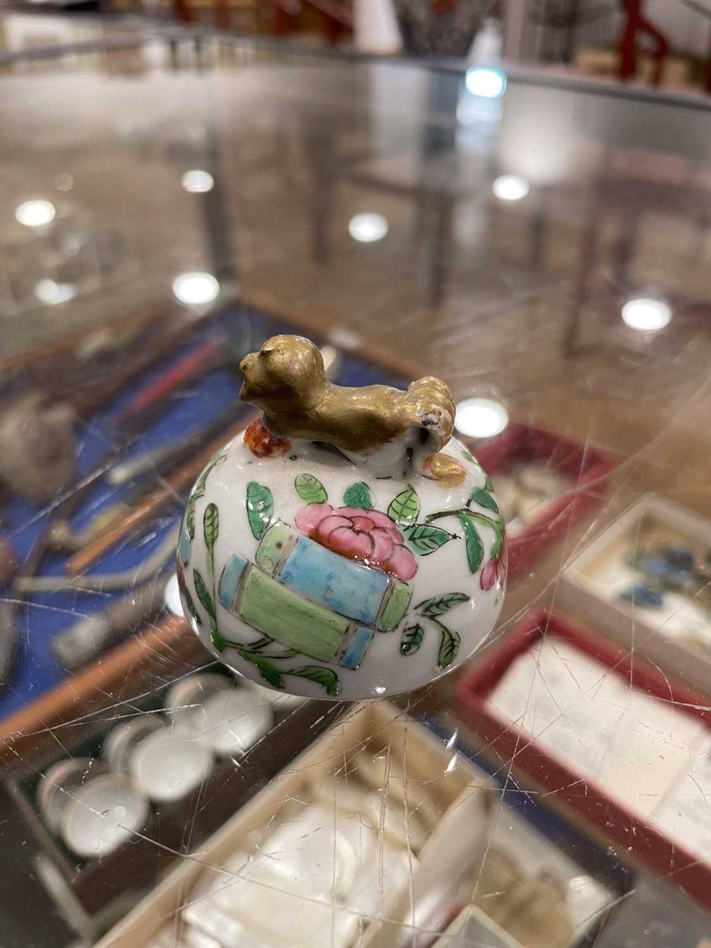 A Cantonese teapot and cover of squat form, typically decorated in coloured enamels with traditional - Image 49 of 70