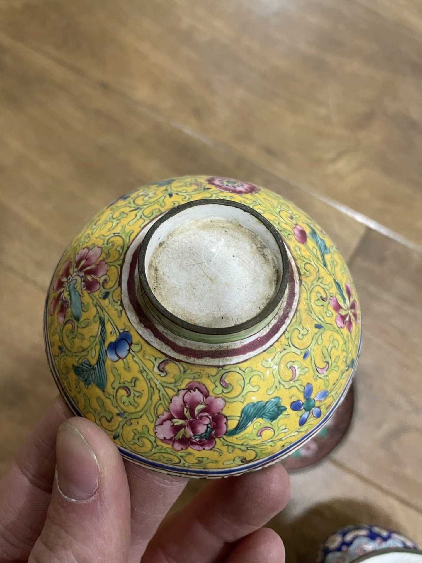 A 19th century Chinese tea bowl, cover and saucer enamel decorated in the famille jaune palette, - Image 35 of 35