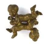 A Chinese parcel gilt bronze figure modelled as Sixi boys, approx. 4 x 11 cm, 824 gms *from the
