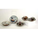 Eight items of Batavia porcelain, each decorated with foliate motifs in coloured enamels including a