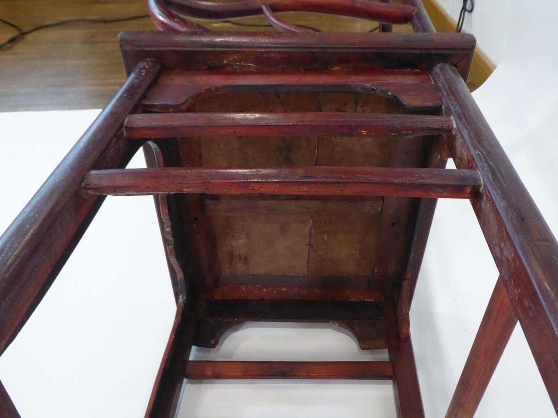 A Chinese stained elm yoke-back side chair, h. 110 cm, w. 53 cm *See lots 1292 and 1301 in Sotheby's - Image 3 of 3