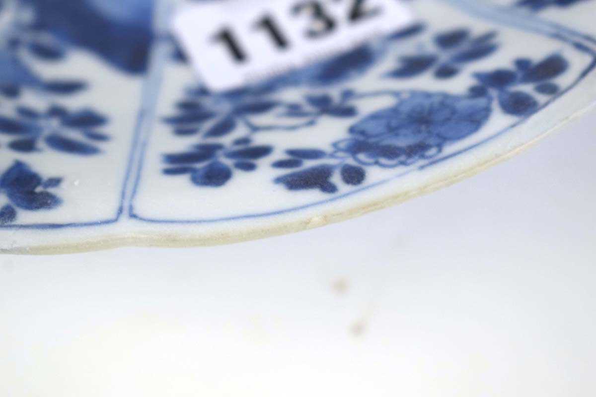 A Chinese blue and white shallow dish of flowerhead form, decorated with floral blooms within ten - Image 5 of 5