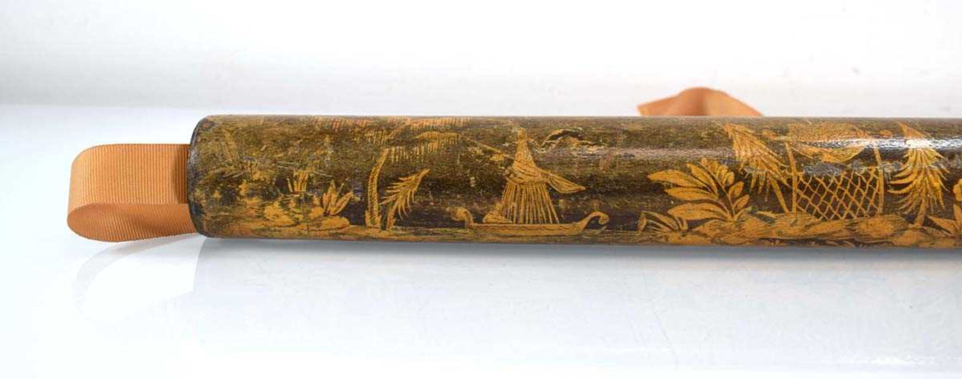 A Chinese scroll decorated with an extensive landscape, approx. 240 x 31cm, together with gilt - Image 9 of 15