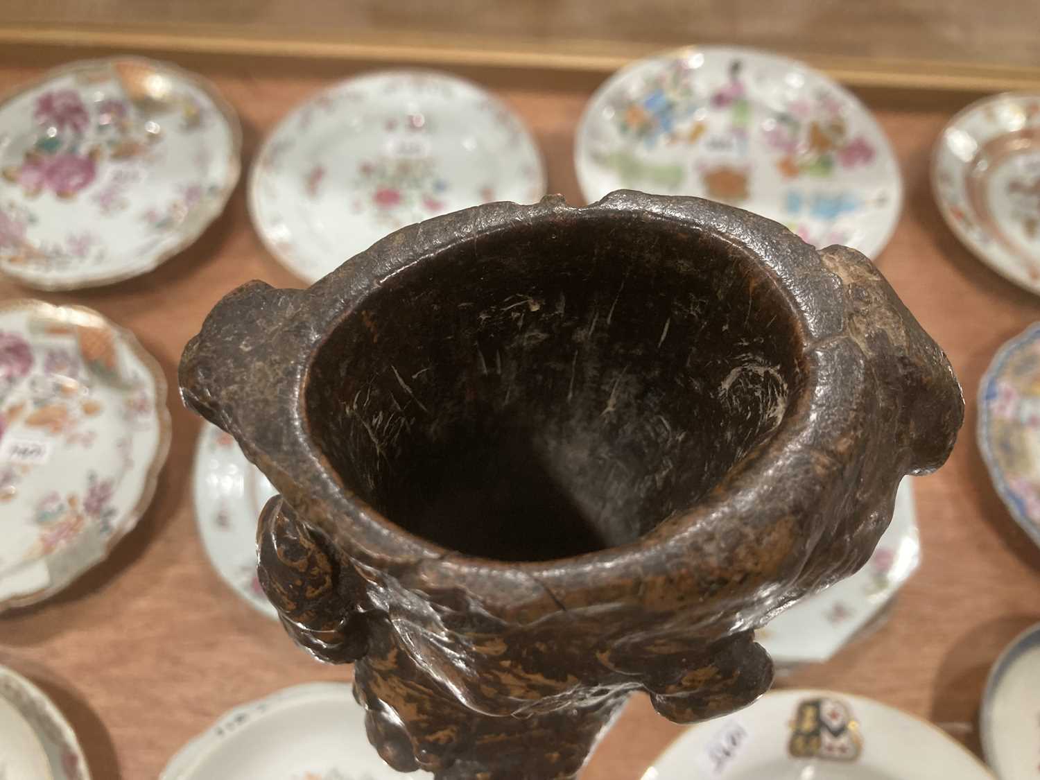 Five Chinese rootwood and other carved stands, various sizes (5) (af) The root vase doesn't appear - Image 14 of 14