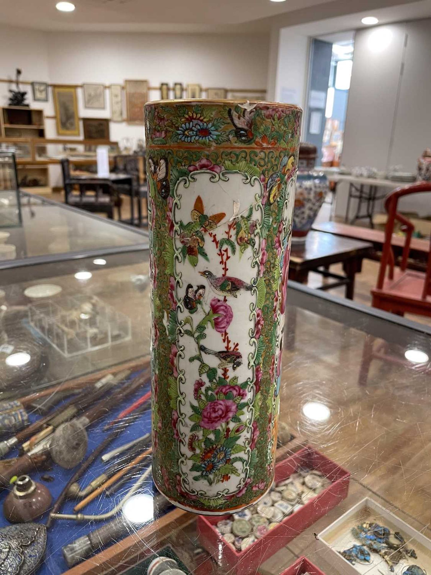 A Cantonese teapot and cover of squat form, typically decorated in coloured enamels with traditional - Image 52 of 70