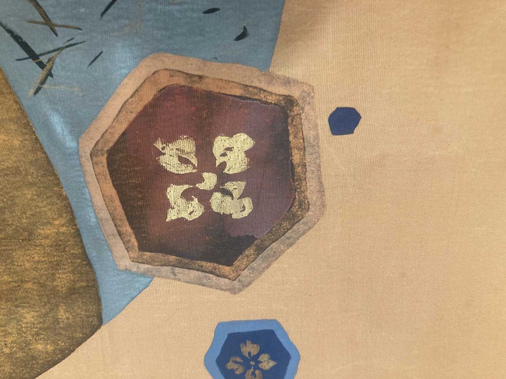 A Chinese silk panel embroidered with blossoms and butterflies, 94 x 34 cm, a machine made panel - Image 34 of 38