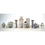 A group of Chinese Export and other ceramic jars and vases, including a miniature teapot, h. 10 cm