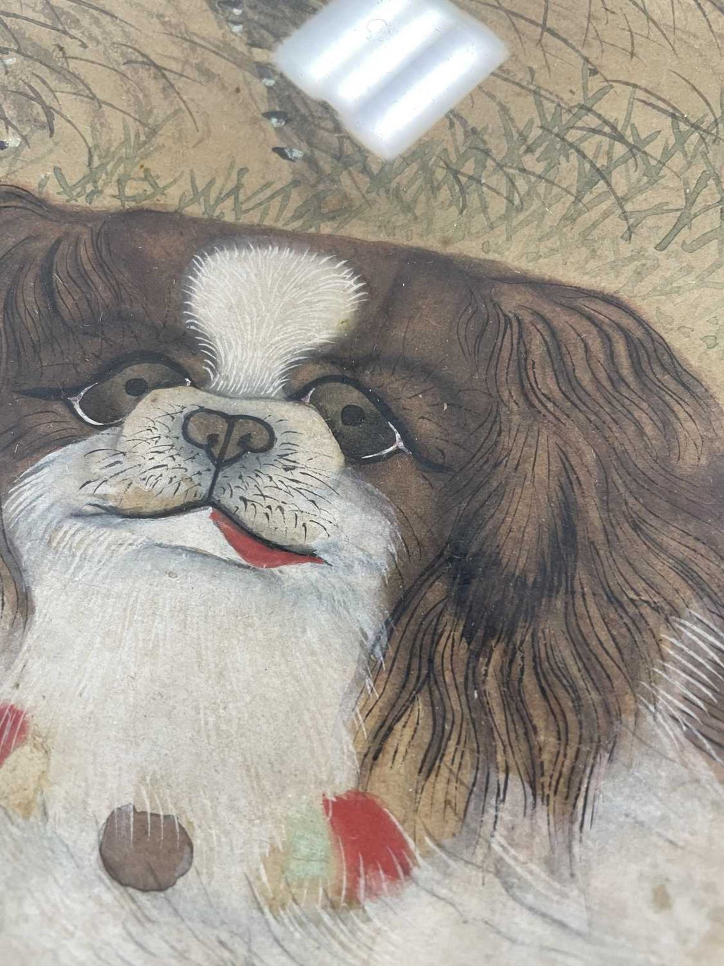A Chinese painting of a Pekingese dog within a landscape in full bloom, 30.5 x 28 cm *from the - Bild 10 aus 11