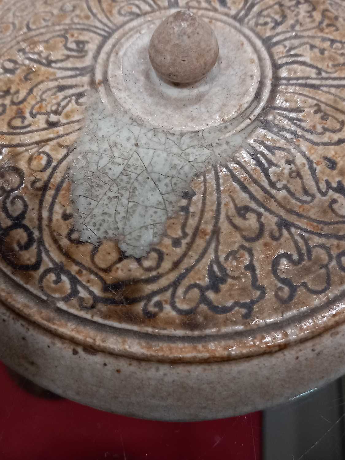 A Chinese pottery vase of baluster form with stylised dragons handles and decorated in a plain - Image 19 of 43