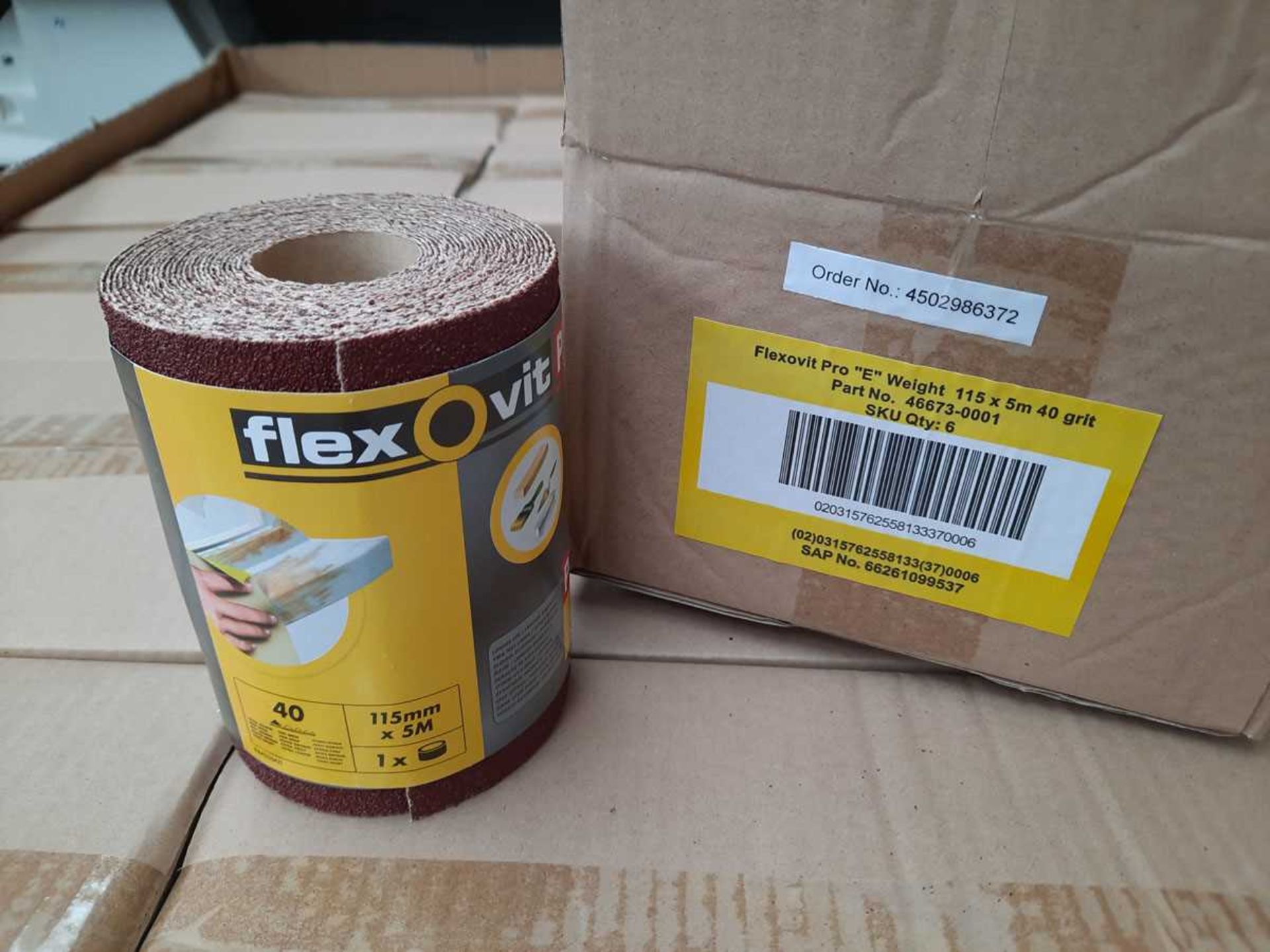 +VAT 10 boxes of Flex O Vit 6 x pack 5m roll of 40 grit sand paper (approx 60 rolls in total) - Bild 2 aus 2