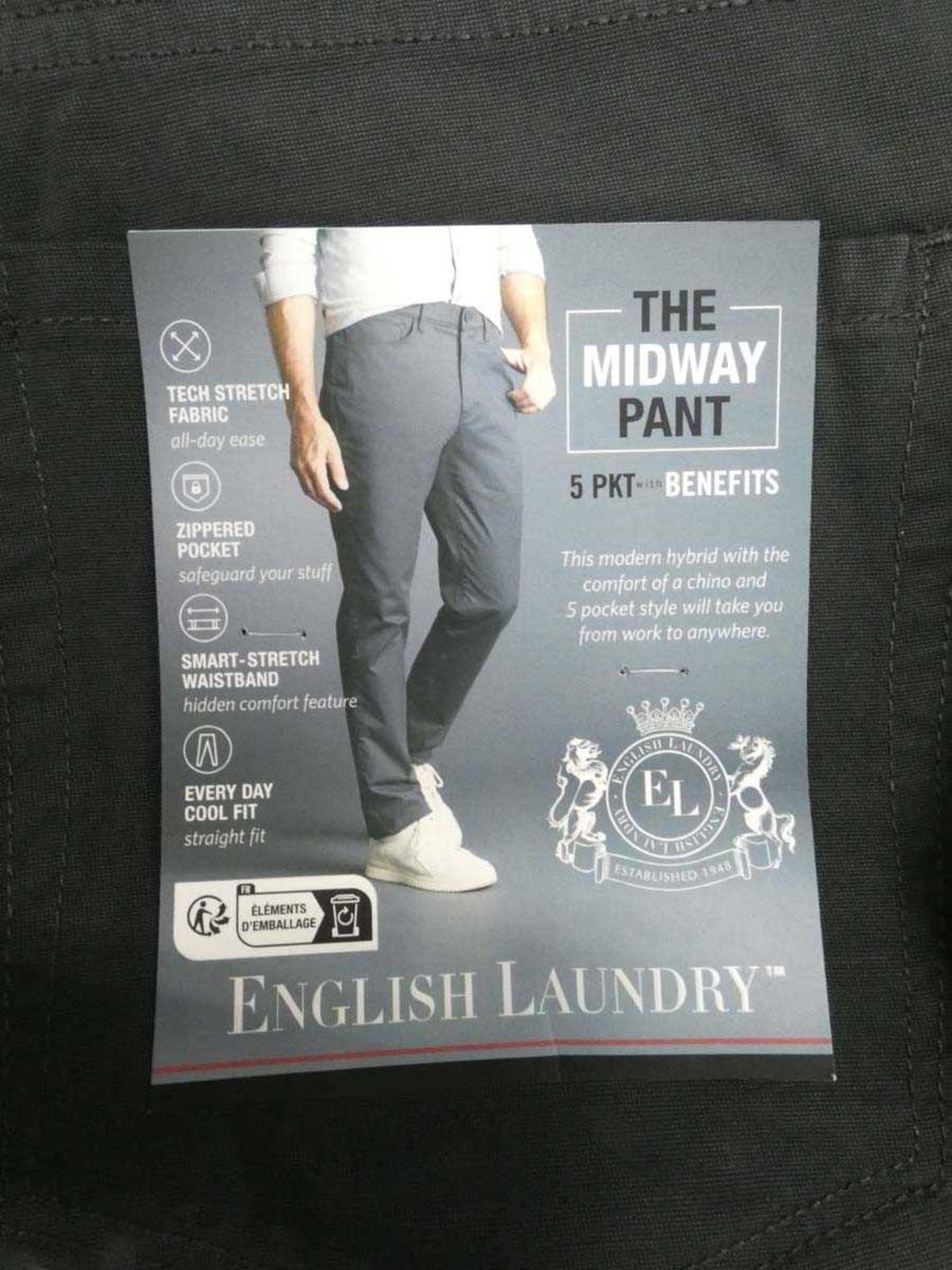+VAT 10 pairs of mens English Laundry chino trousers in mixture of colours and sizes - Image 2 of 2