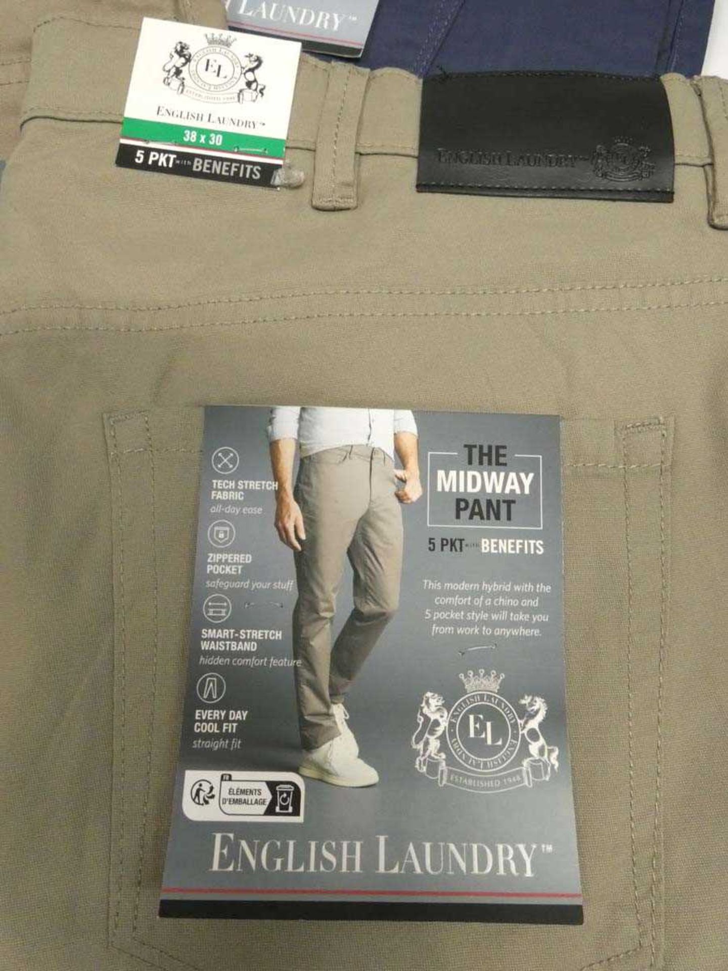 +VAT 10 pairs of mens English Laundry chino trousers in mixed colours and various sizes - Image 2 of 2