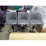 +VAT 3 grey metal framed bar stools