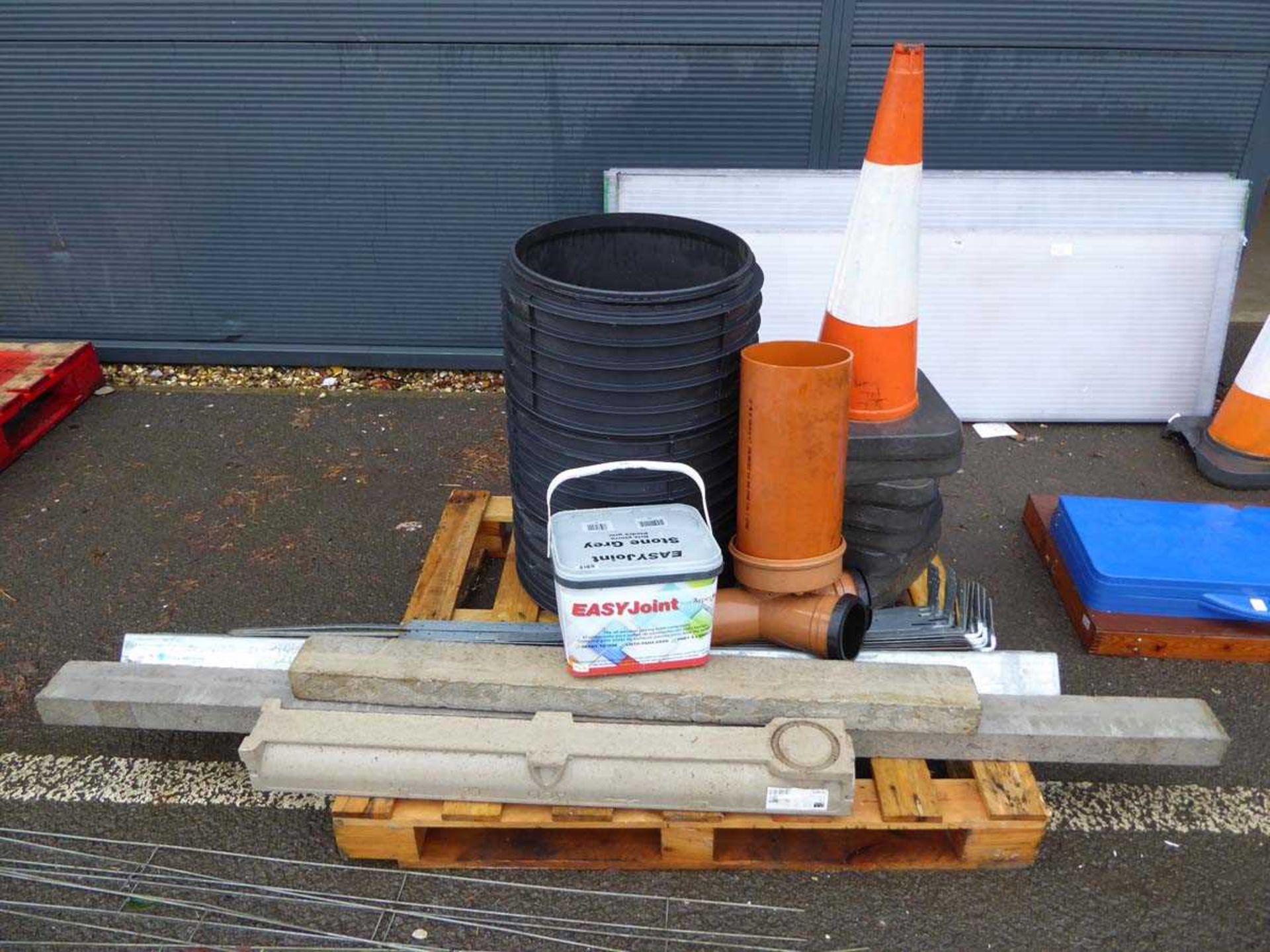 Road cones, drainage pipe, easy joint, concrete post etc