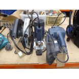 Black and Decker circular saw, Ferm router and Ferm belt sander