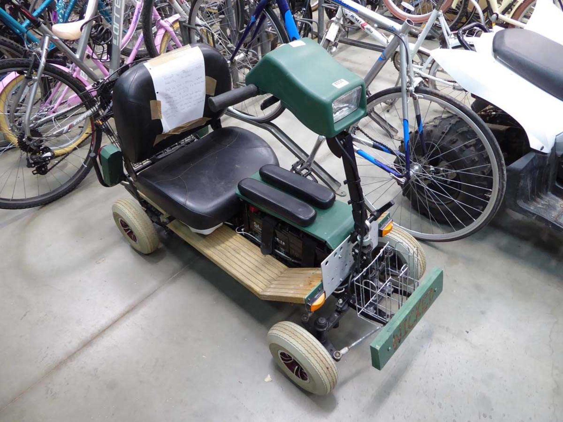 Mobility scooter style made up go kart