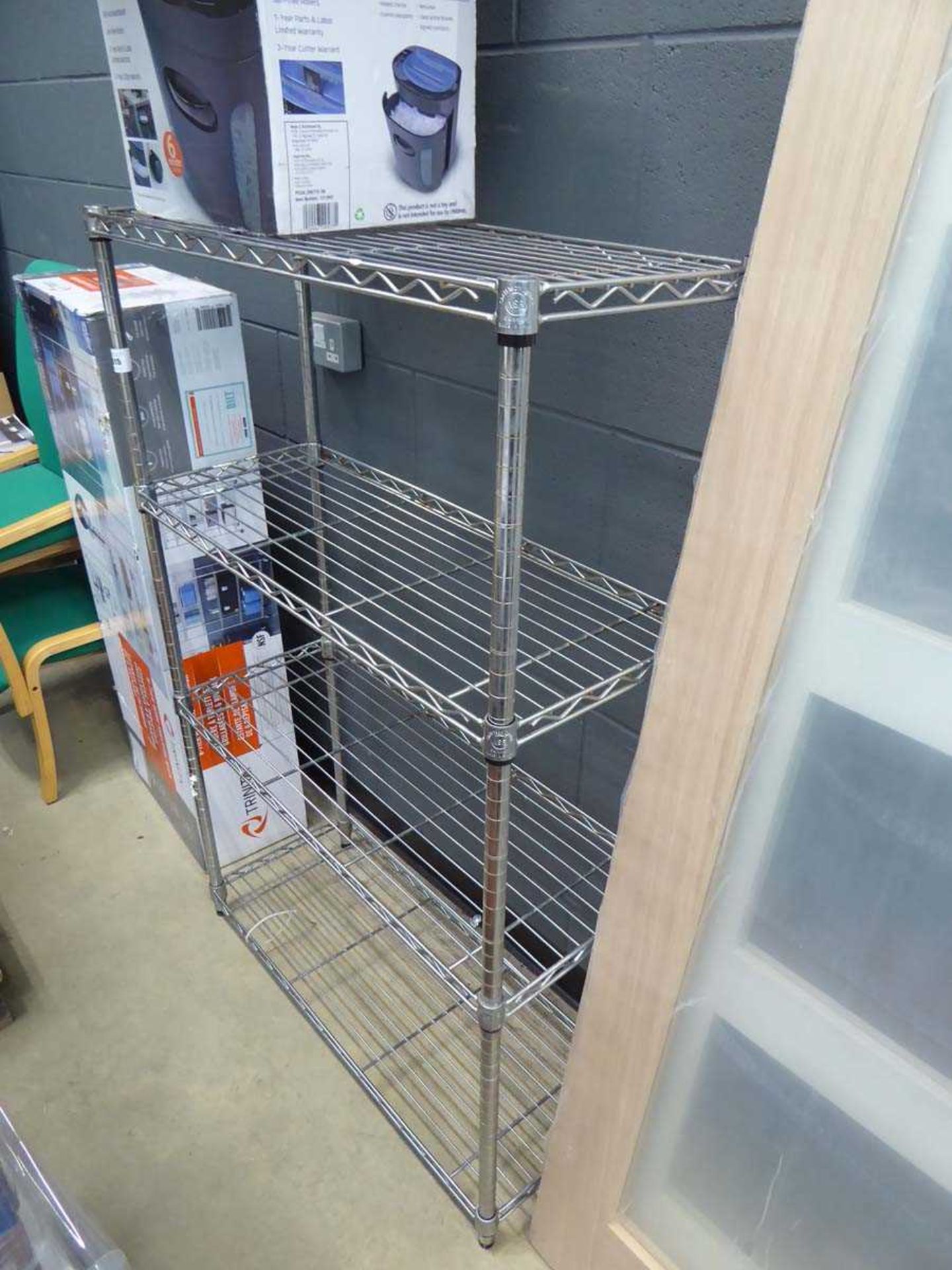 +VAT Boxed chrome rack and a loose chrome rack with paper shredder - Image 2 of 3