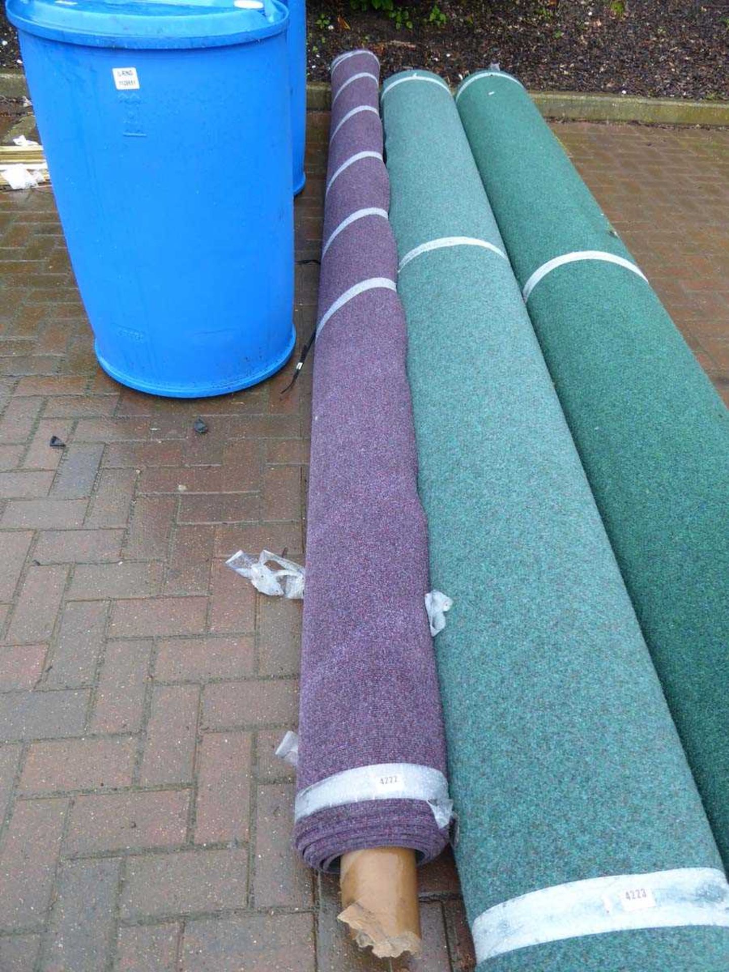 Roll of commercial style purple carpet