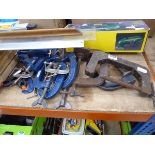 Large qty of assorted clamps and small Bosch sander