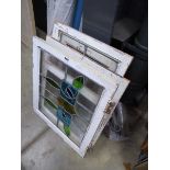 4 stain glass panels