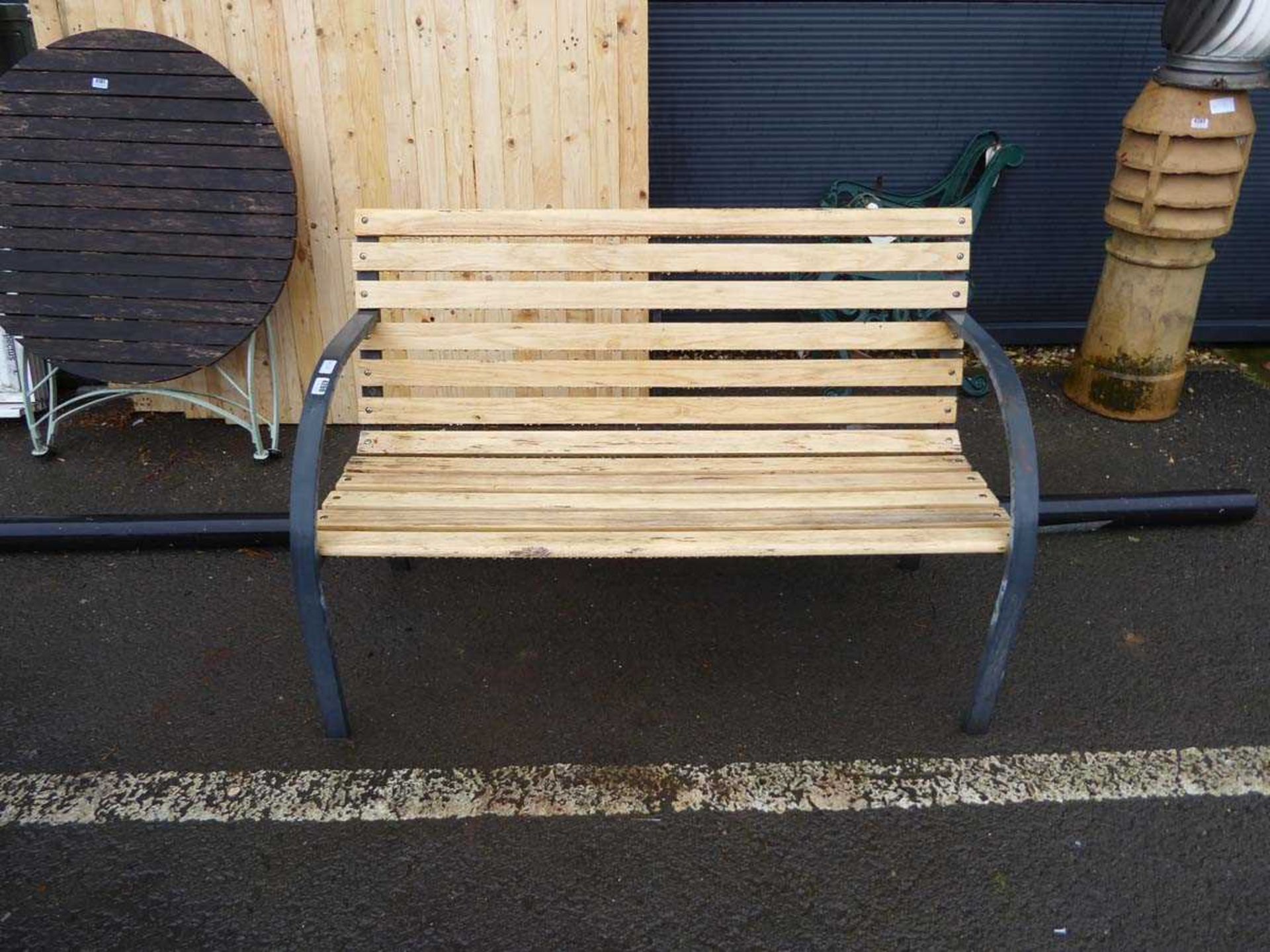 Wooden metal garden bench