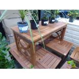 Rectangular wooden garden table