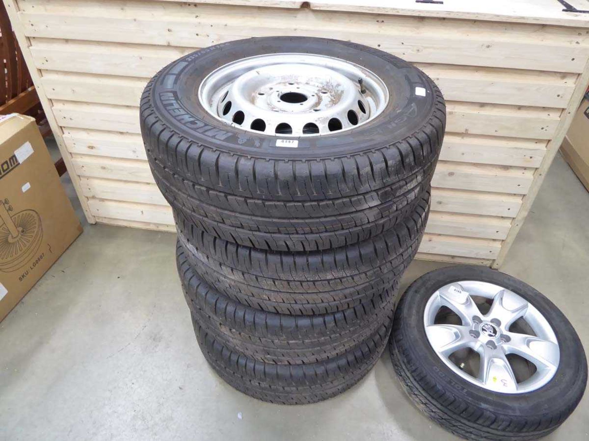 4 Michelin tyres size 2356516 on transit steel rims