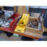 Rothenberger pressure tester, pipe cutter and Reams plumbing item and some small pipe benders and