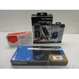 +VAT CTEK battery charger MXS10, Intelligent pulse repair charger, Oxford Oximiser 900 and hand