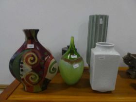 6 x 20th century ceramic and glass vases and lidded pots