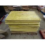 Pallet of plastic drain covers