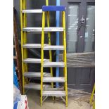6 tread yellow and silver aluminium electricians style stepladder