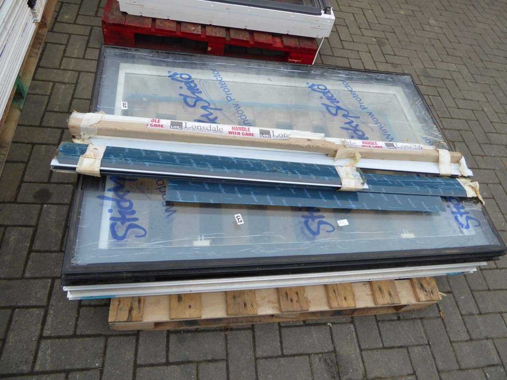 Four pallets containing various windows, glazed and unglazed, including roof window - Image 4 of 5