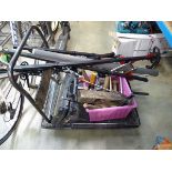 Vonhaus trolley containing roof bars, drill, tools etc.