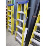 6 tread yellow and silver aluminium electrician style stepladder