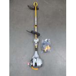 Ryobi petrol powered strimmer, with battery start, and 2 batteries and charger