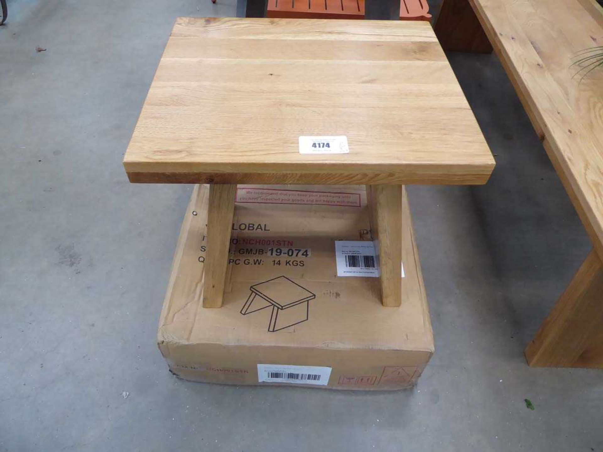 +VAT 1 x boxed and 1 x unboxed wooden stool