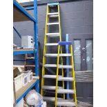 10 tread aluminium yellow and silver electricians style stepladder