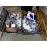 2 boxes of plumbing items including hoses, taps etcc
