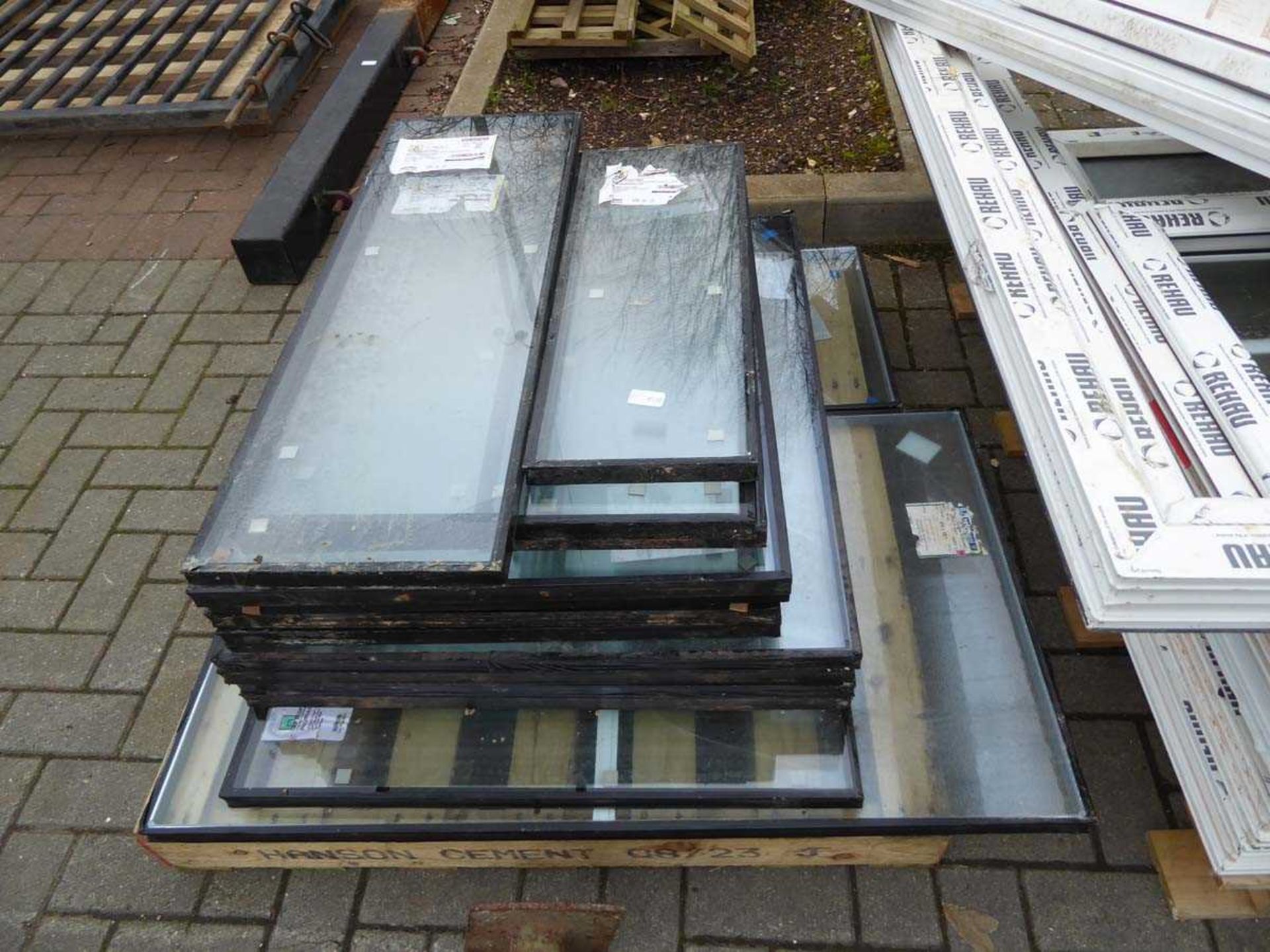 Four pallets containing various windows, glazed and unglazed, including roof window - Image 3 of 5