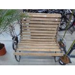 Wooden and metal garden bench