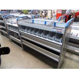 Double section aluminium van rack with storage boxes